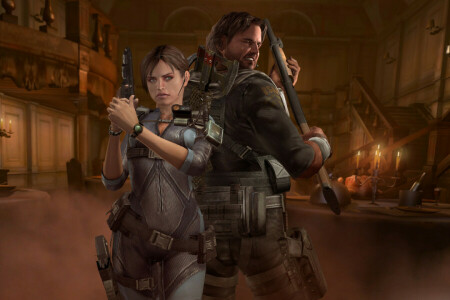 gun, jill valentine, Parker Luciani, shotgun, Team, weapons