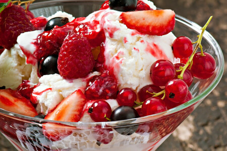 Johannisbeeren, Essen, Eis, Foto, Himbeere, Erdbeere, Süßigkeiten