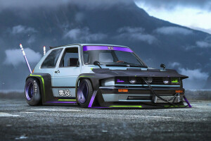 Bosozoku, van Khyzyl Saleem, auto, Concept, toekomst, Golf, Volkswagen