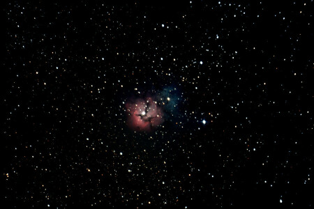 difuso, na constelação, nebulosa, Sagitário, Nebulosa Trífida, trilobal