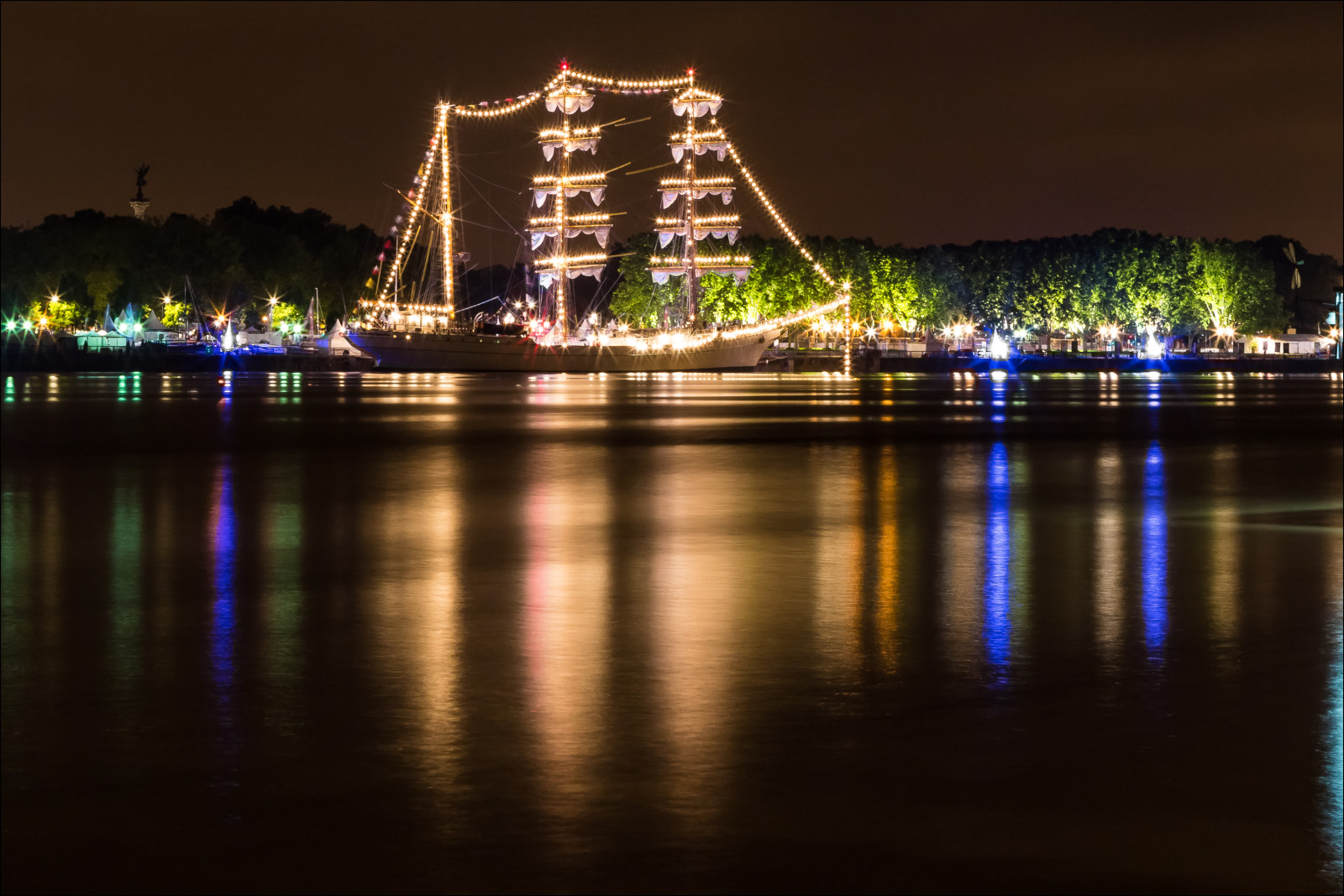 the evening, yachts, night, yacht, Sailing yacht, lights.