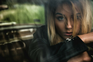 auto, blonde, girl, Jacob Mrozek, look, model, portrait, salon