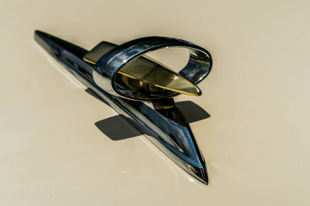 1959, emblema, Ford Fairlane, macro