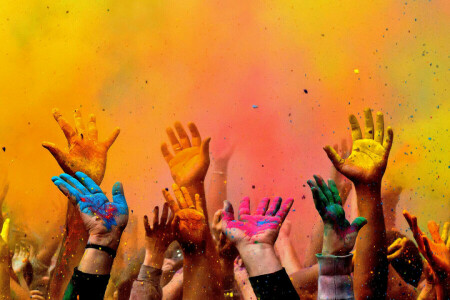 DC, festival, hands, Holi, paint, spring, USA, Washington