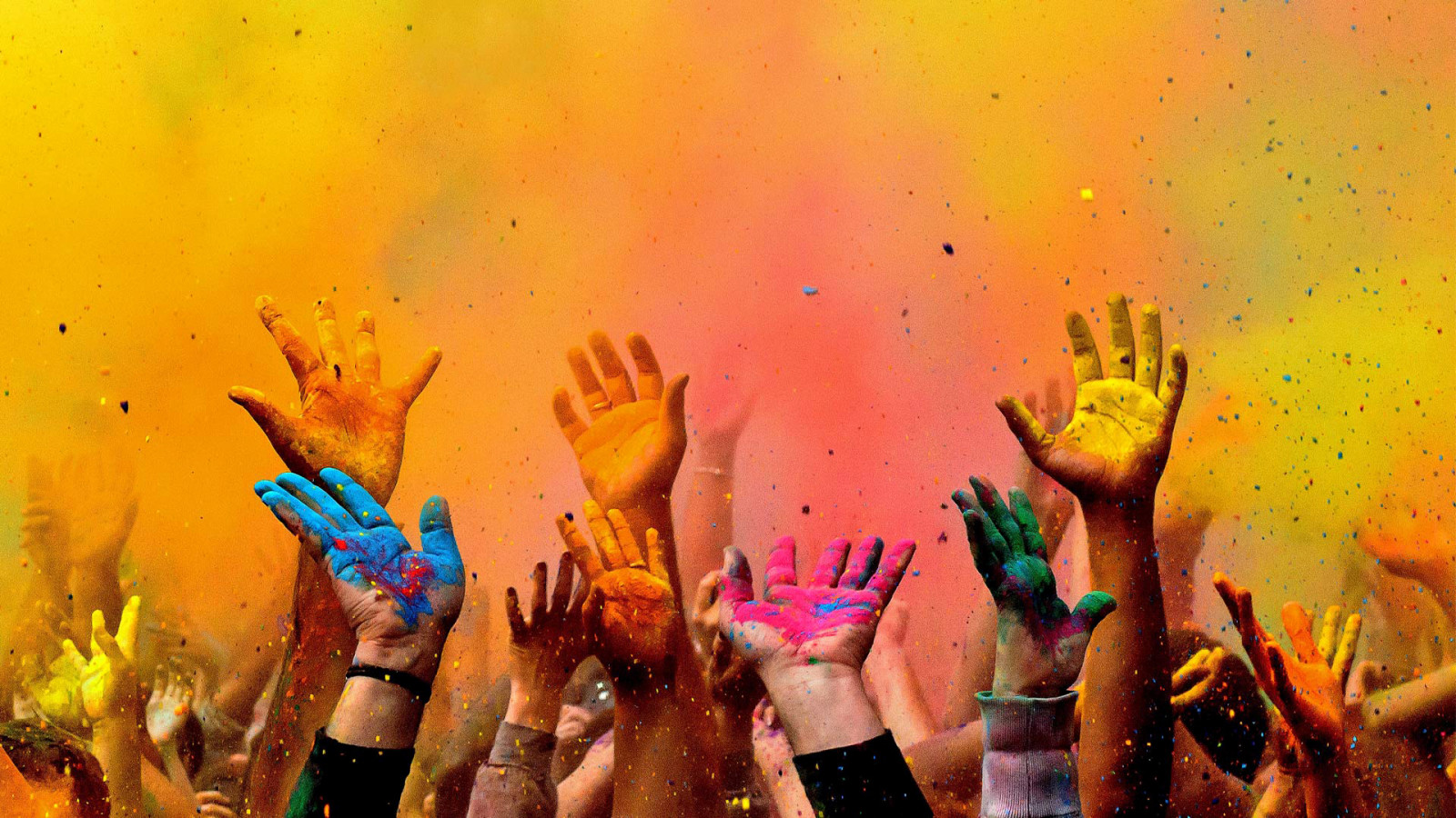 mains, printemps, Etats-Unis, peindre, Festival, DC, Washington, Holi