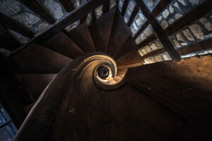 achtergrond, ladder, muur