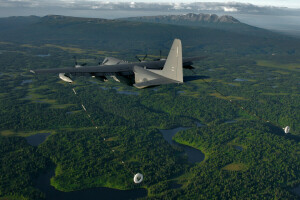 C-130, vuelo, Lockheed Martin, Transporte militar, el avión