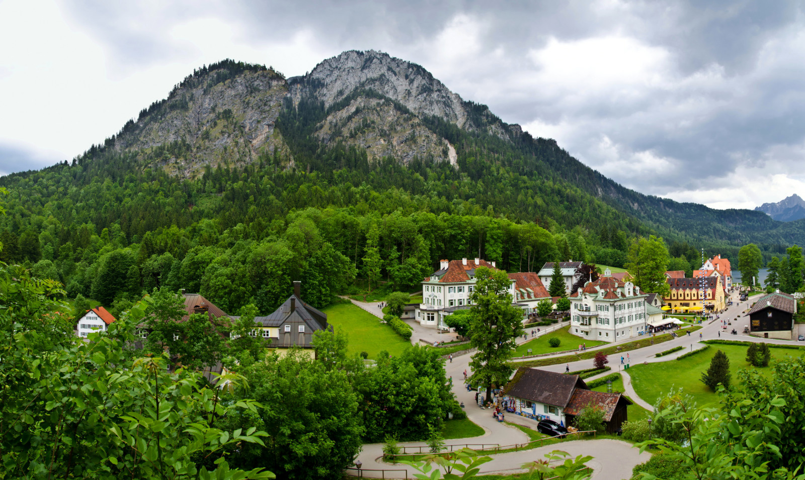 orman, peyzaj, ağaçlar, dağlar, ev, Almanya, Schwangau