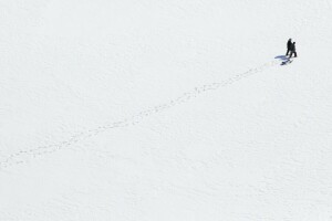 campo, persone, neve