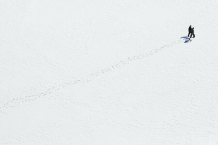 field, people, snow