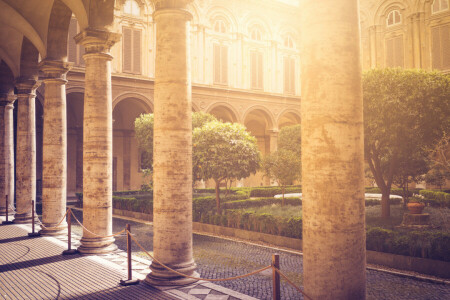 architecture, Jardin, salle, la ville