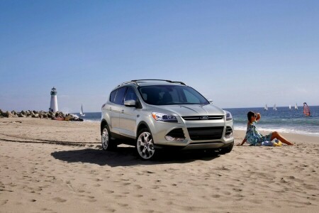 2014, beach, car, escape, Ford, girl, Lighthouse, Machine