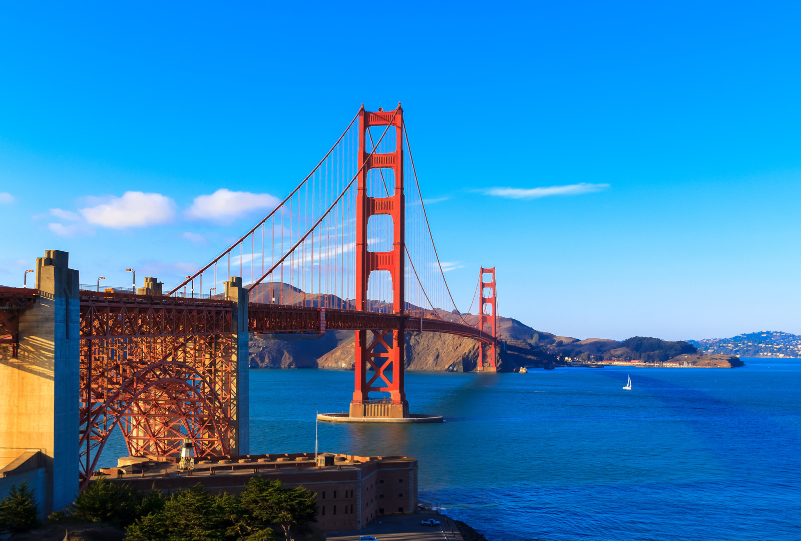 il cielo, Baia, nuvole, ponte, San Francisco