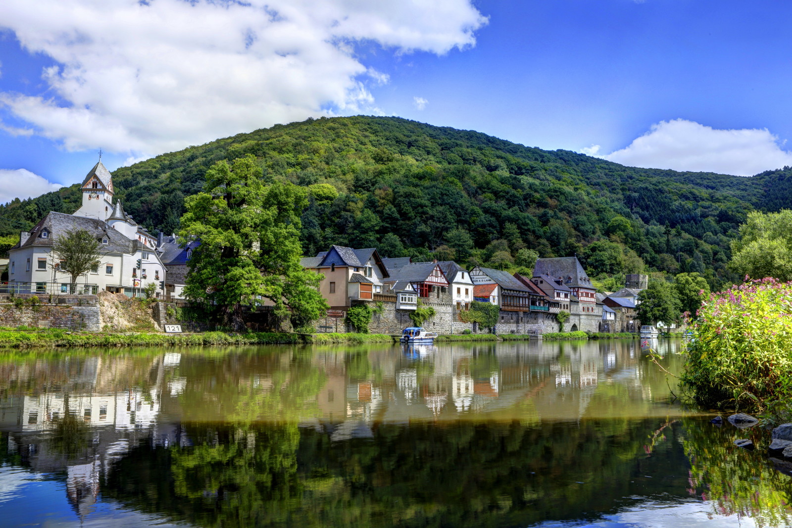 río, Montaña, apuntalar, reflexión, arboles, hogar, agua, Alemania