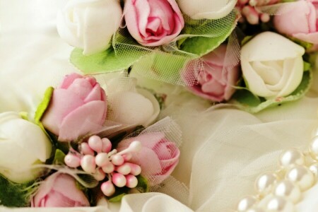 boeket, Knop, bloemknoppen, bloemen, teder, roze, rozen, bruiloft