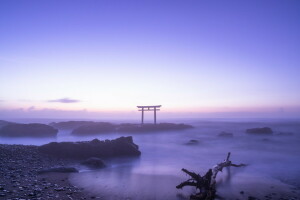 niebla, paisaje, naturaleza, mar