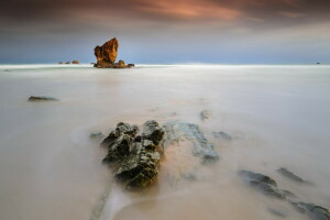 panorama, pedras, mar