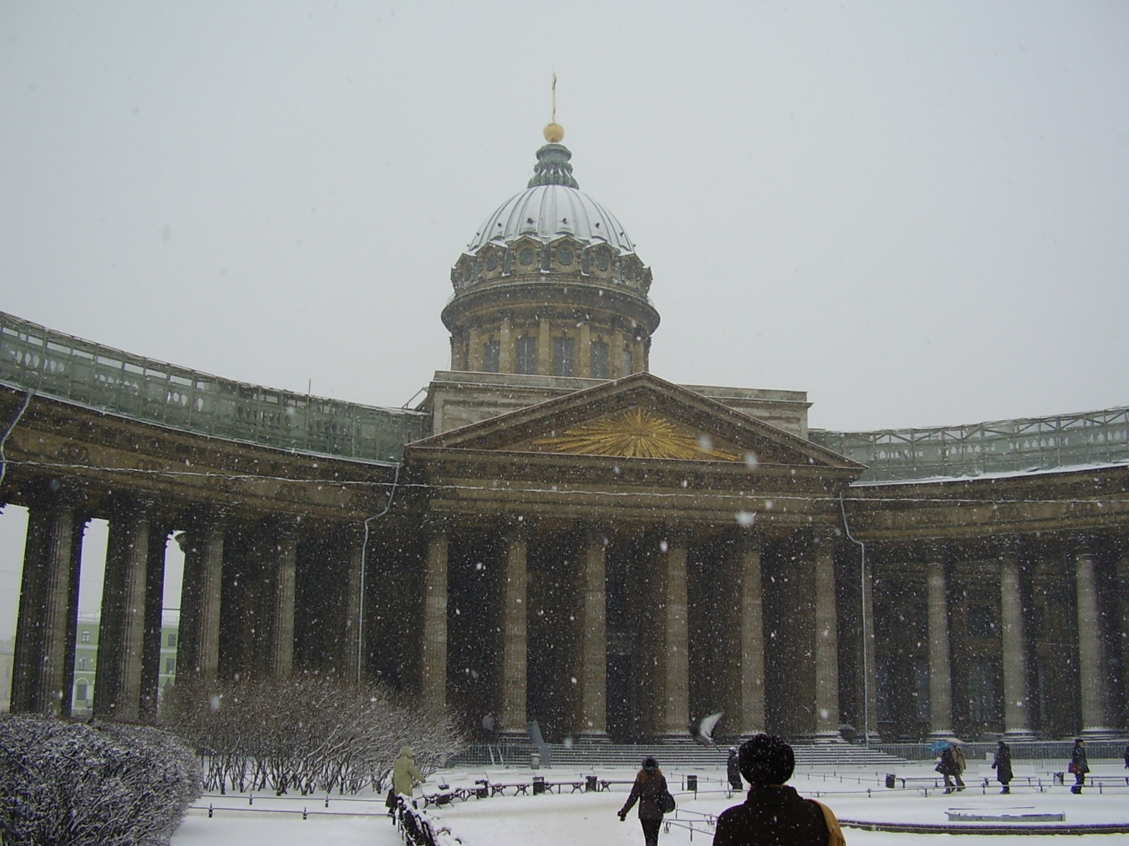 nieve, la ciudad, invierno, Rusia, personas, San Petersburgo, Catedral, Peter