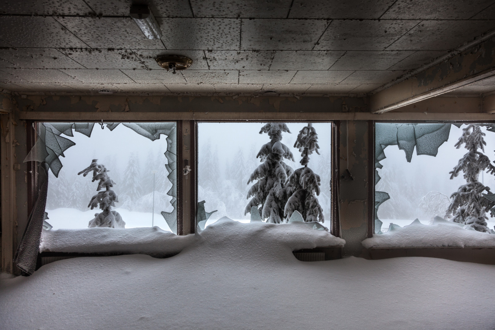 neve, inverno, JANELAS