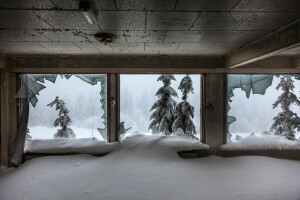 sneeuw, RAMEN, winter