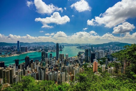 Wolken, Hongkong, Morgen, der Himmel