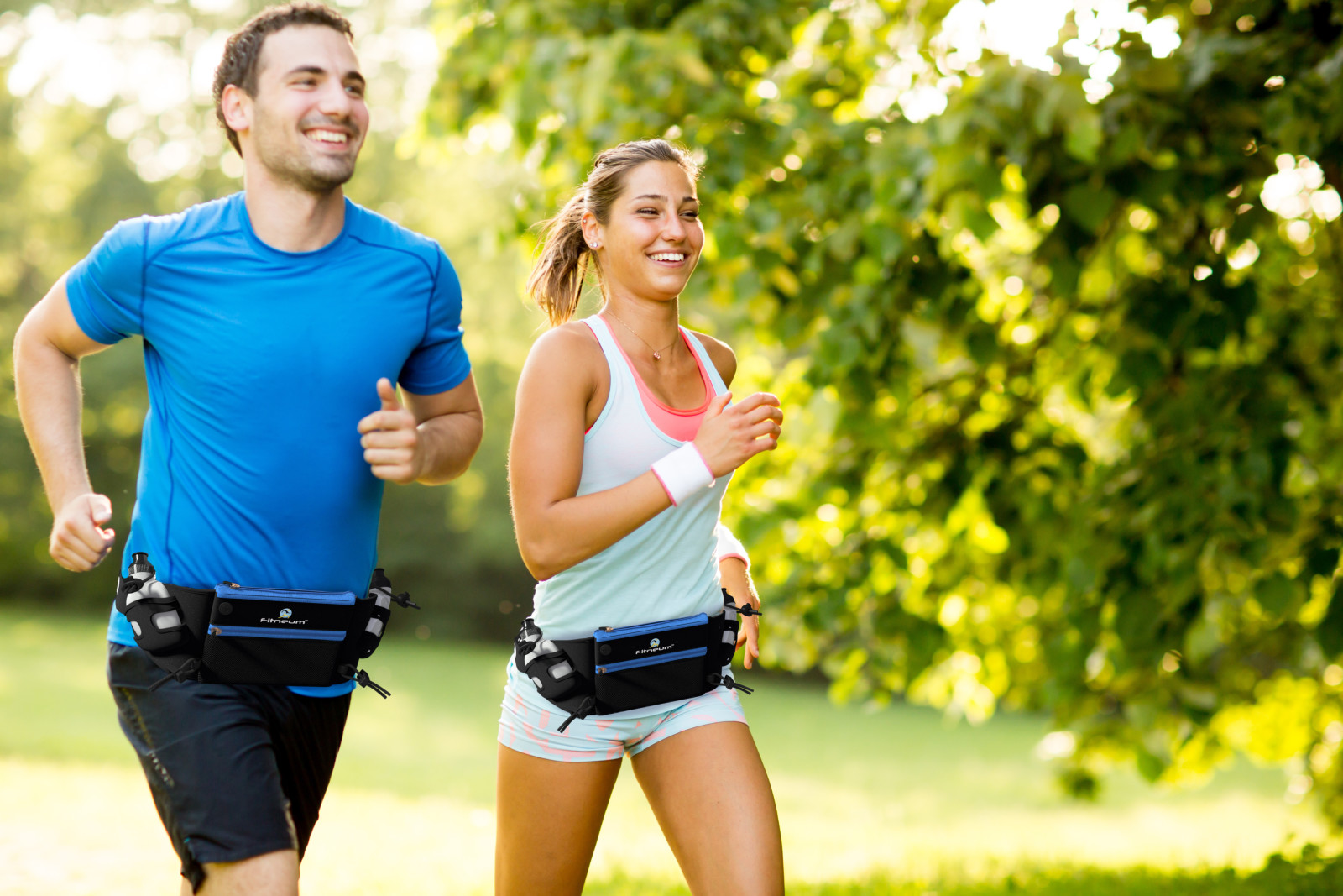 corriendo, Pareja, actividad física, riendo