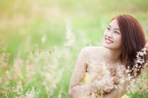 asian, girl, smile, summer