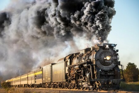 railroad, smoke, the engine