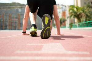 pose uitlaat om te rennen, slippers, sport