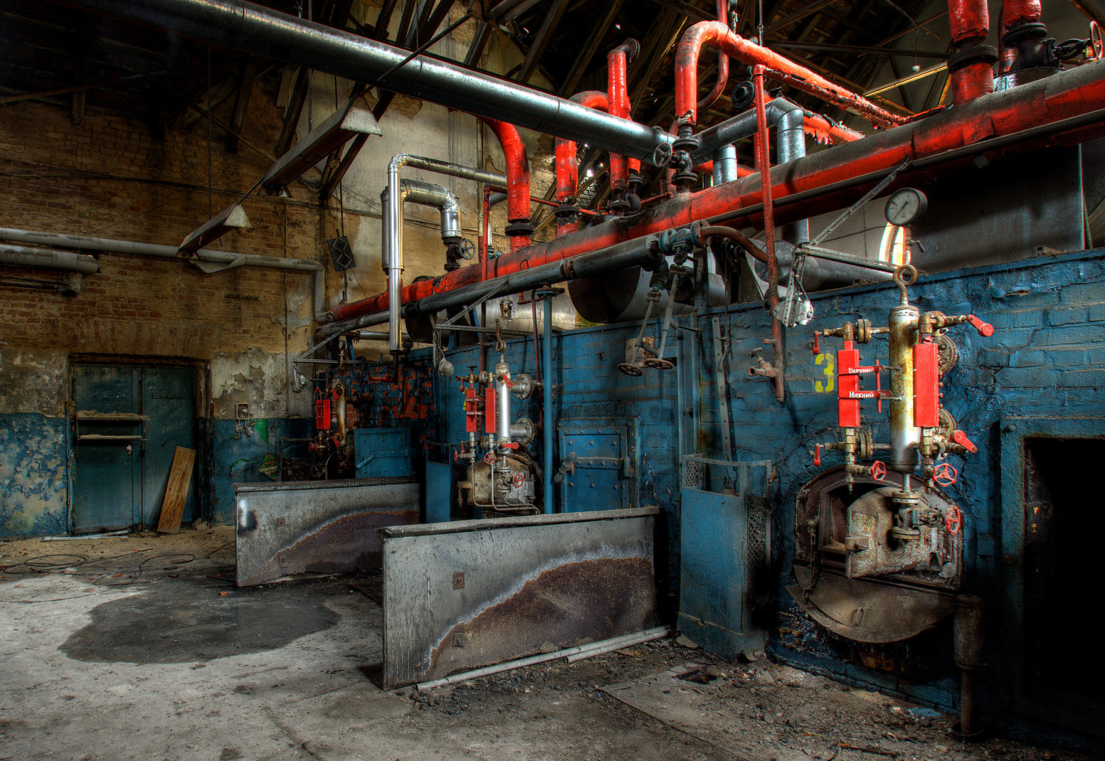 achtergrond, fabriek, boiler