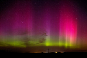 horizon, Northern Lights, stars, the sky