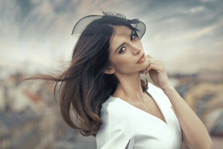 girl, hat, look, makeup