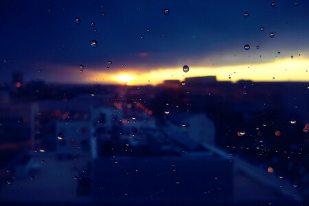 drops, glass, macro, the city