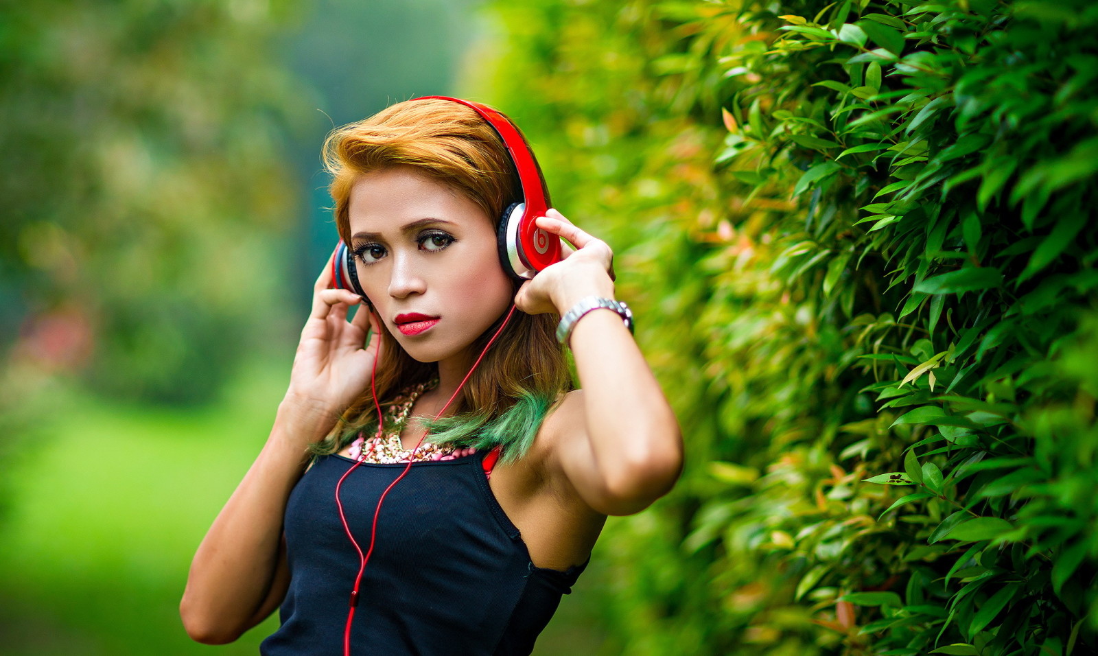 girl, Music, Headphones