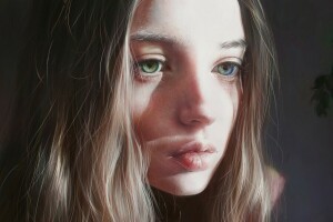 art, BEAUTY, eyes, face, girl, hair, look