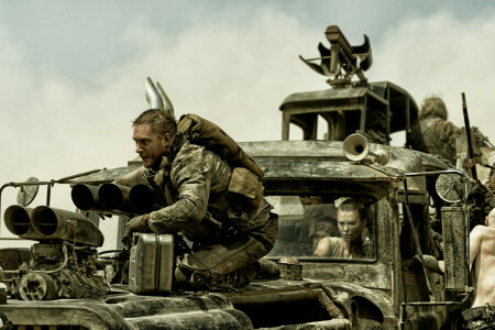 Charlize Theron, Chase, Fury Road, Mad Max, Road rage, Tom Hardy, truck