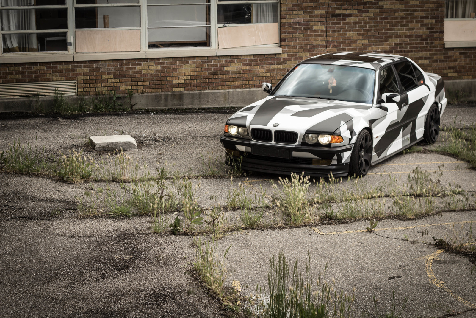 BMW, tuning, e38, Camo, ALPINA, arctic camo, 740il, witer