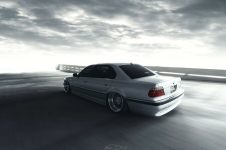 7 series, 740il, BMW, car, e38, Stance