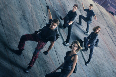 Ansel Elgort, Chapitre 3: Derrière le mur, Divergent, fiction, Miles Teller, affiche, corde, Shailene Woodley