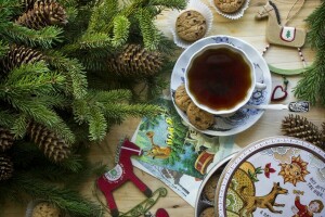 urti, biscotti, Tazza, cavallo, abete rosso, tè, giocattoli