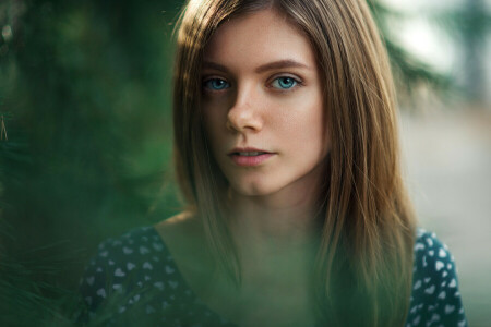 BEAUTÉ, robe, yeux, visage, fille, la nature, Valeria, vue