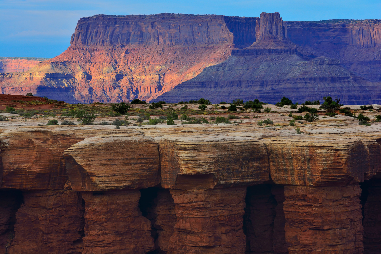 the sky, mountains, rocks, canyon, plateau