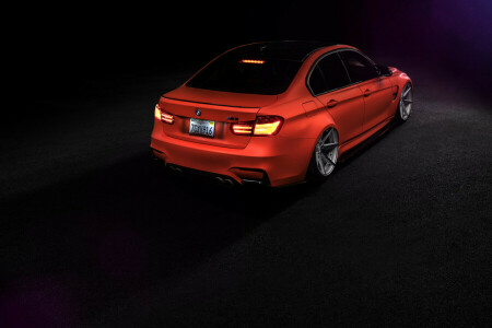 BMW, Auto, F80, Niedrig, Orange, Leistung, Rückseite, Tuning