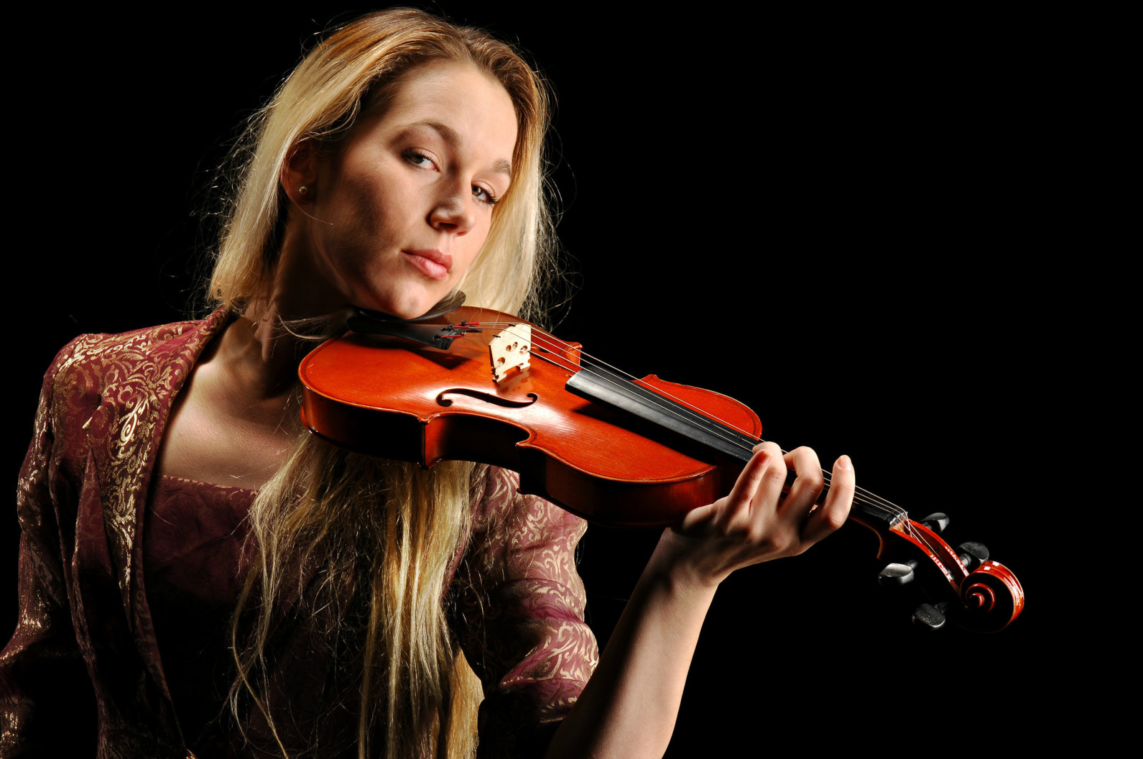 fille, La musique, violon