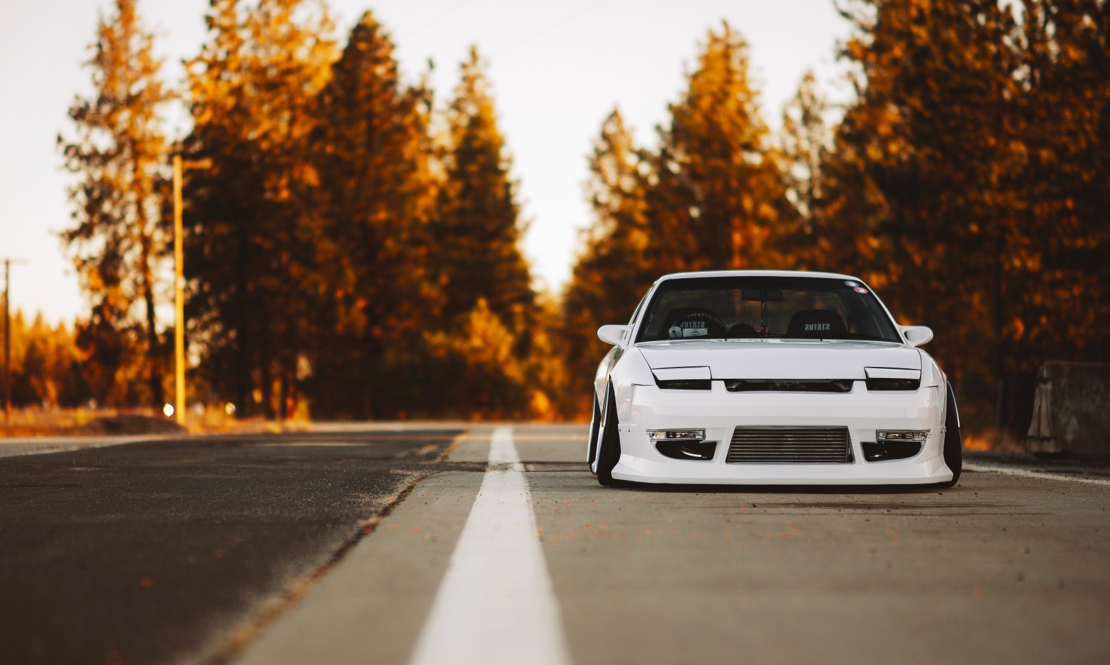 natur, gul, bil, Nissan, Stance, Front, Lav, 240SX