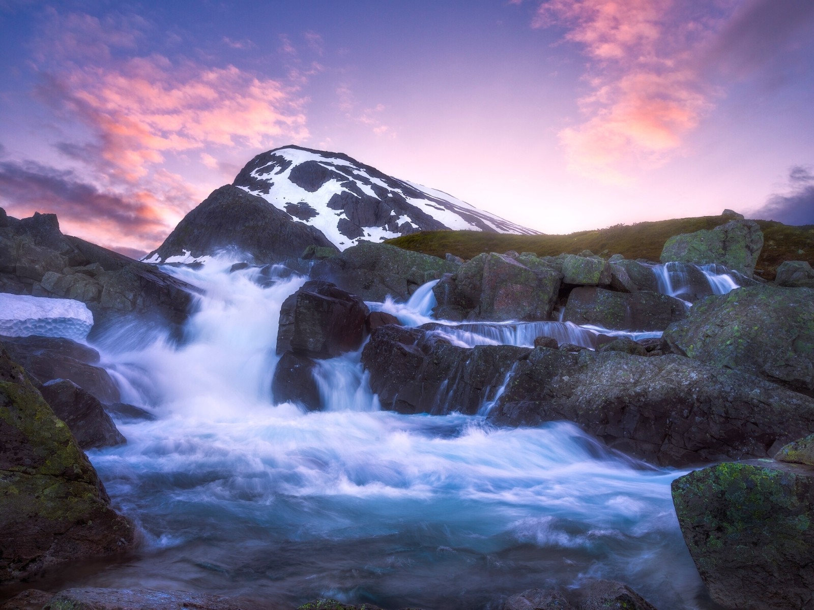 река, гора, камни, Норвегия, Jotunheimen, каскад