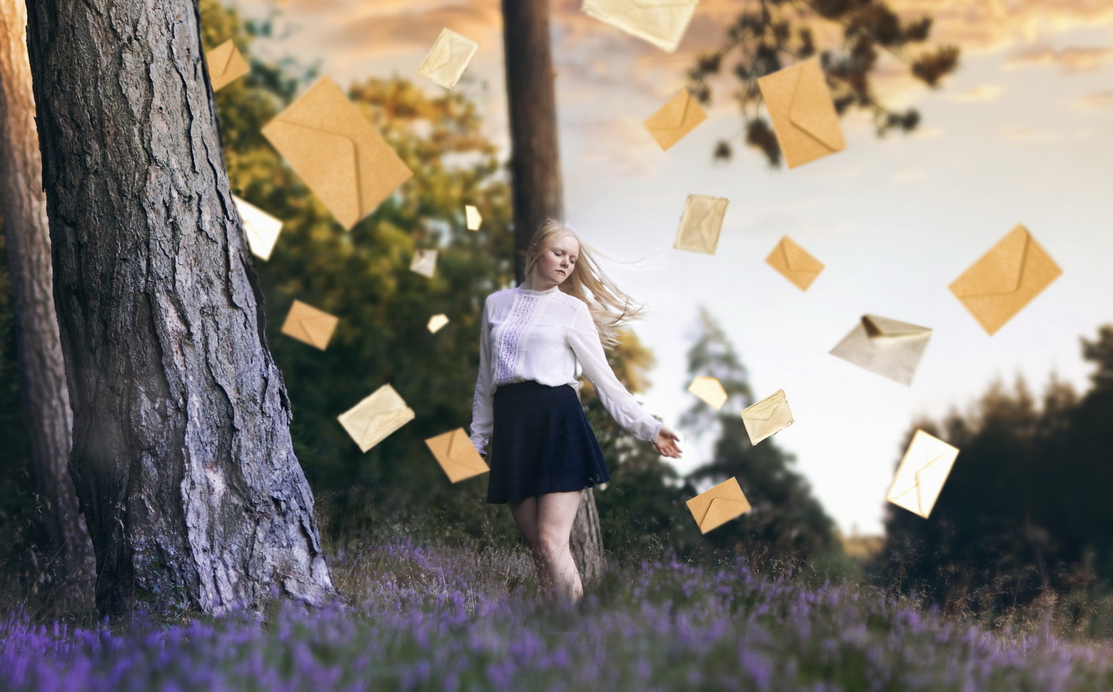 nature, girl, letters