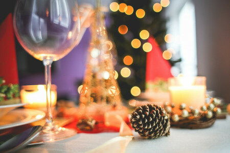 bokeh, dunke, glass, ferie, Nyttår