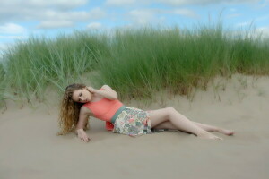 beach, girl, summer