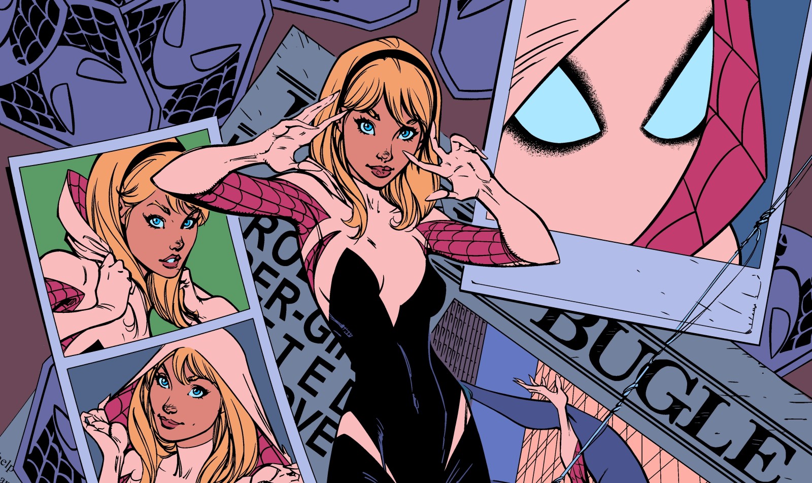 niña, Arte, Héroe, Comics Marvel, Gwen Stacy, Spider-Gwen